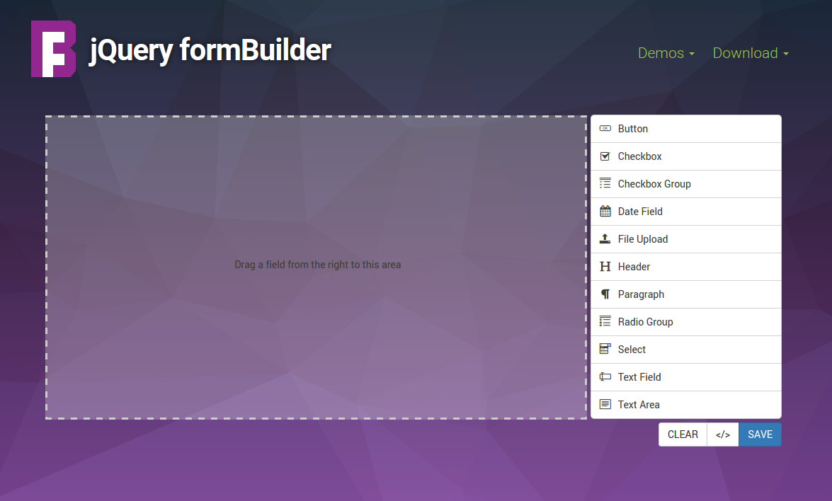 Jquery form store builder